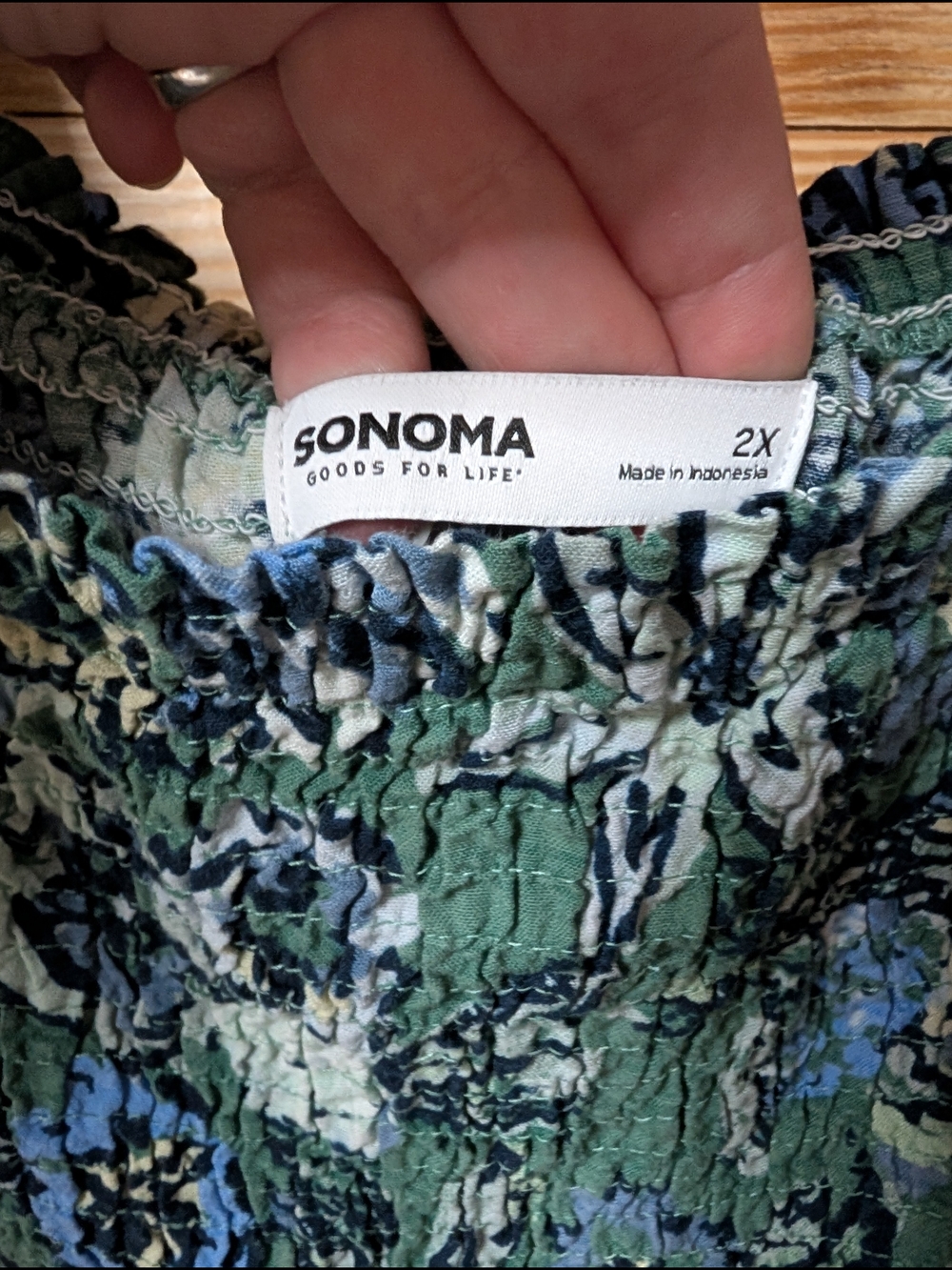 Sonoma Blue-Green Floral Square Neck Midi Dress - Picture 4 of 5